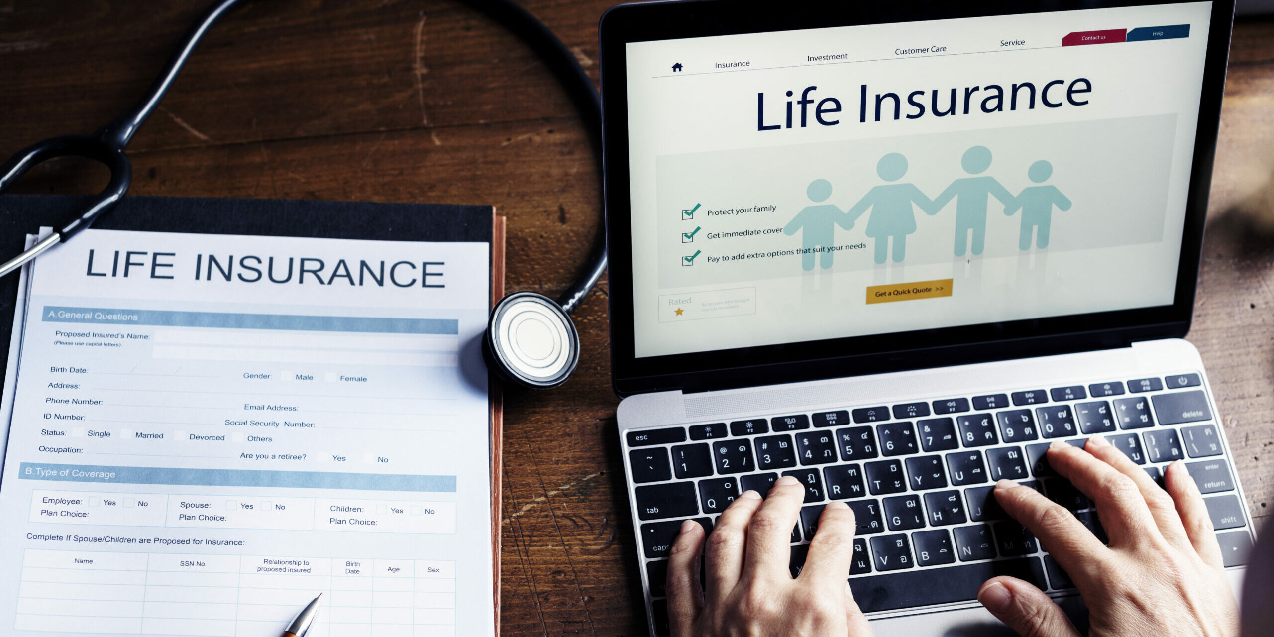 Life Insurance Plan On Laptop Screen