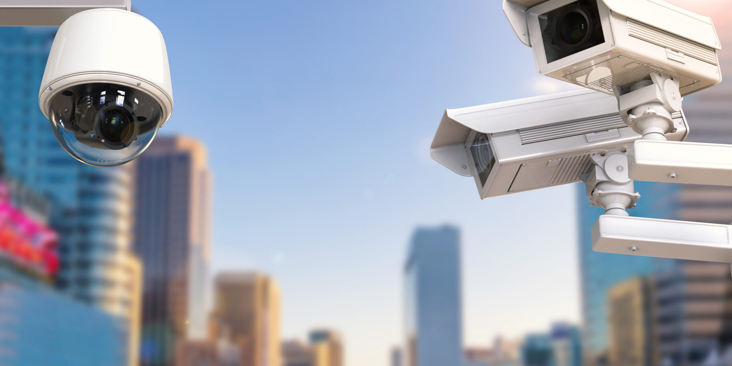 cctv camera or security camera on cityscape background Cctv Camera Or Security Camera On Cityscape Background